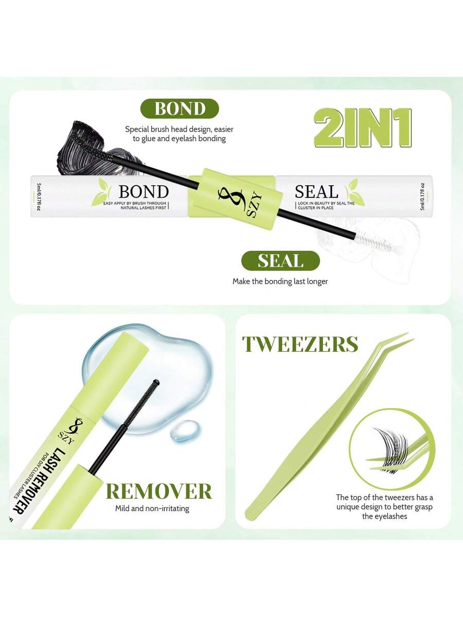 Natural Lash Kit 154Pcs DIY Lash Kit Wispy Eyelash Kit 10-18MIX With Bond And Seal Remover And Tweezers Lash Clusters