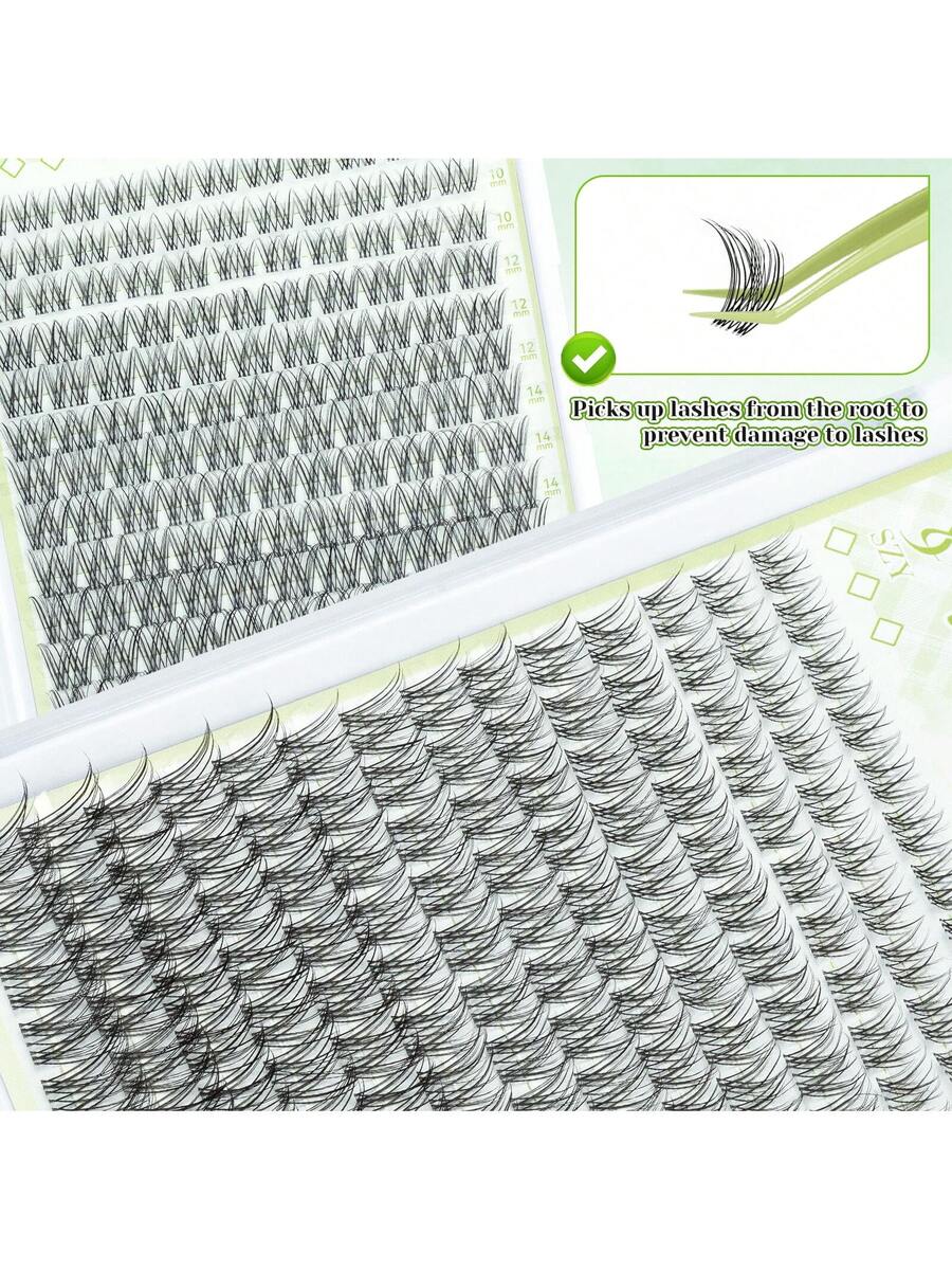 Natural Lash Kit 154Pcs DIY Lash Kit Wispy Eyelash Kit 10-18MIX With Bond And Seal Remover And Tweezers Lash Clusters