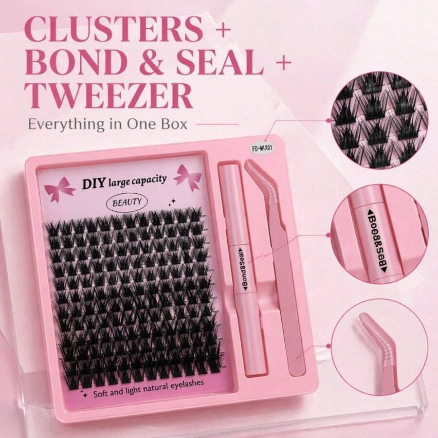 Lash clusters with bond seal and precision tweezers